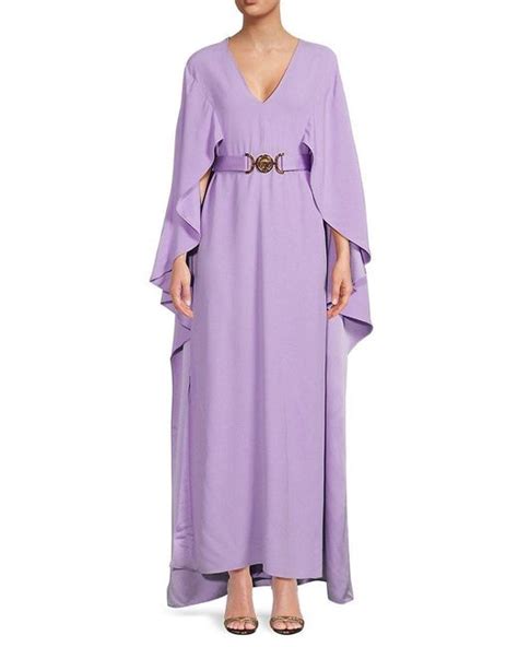 Versace Enver Medusa Belted Satin Maxi Caftan Dress on SALE .